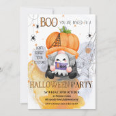 BOO schattige oranje kabouter spooky kinder Hallow Kaart (Voorkant)