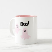 Boo Schattigee Halloween Pink Ghosts Spooky Mok (Voorkant links)