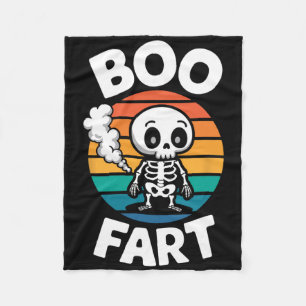 Boo scheet grappig scheten skelet voor Halloween Fleece Deken