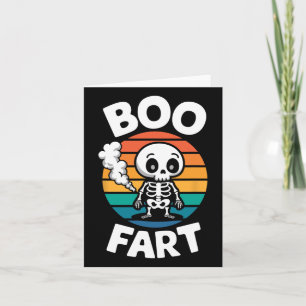 Boo scheet grappig scheten skelet voor Halloween Kaart