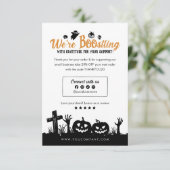 Boo-set uw bedrijf Spooky Halloween Dank u Bedankkaart (Staand voorkant)