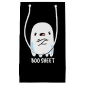Boo Sheet Funny Halloween Ghost Pun Dark BG Klein Cadeauzakje (Voorkant)