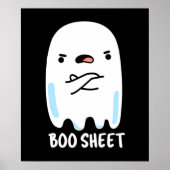Boo Sheet Funny Halloween Ghost Pun Dark BG Poster (Voorkant)