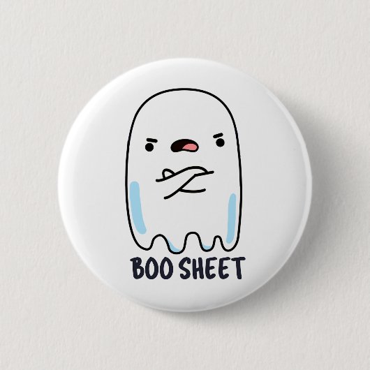 Boo Sheet Funny Halloween Ghost Pun Ronde Button 5,7 Cm (Voorkant)