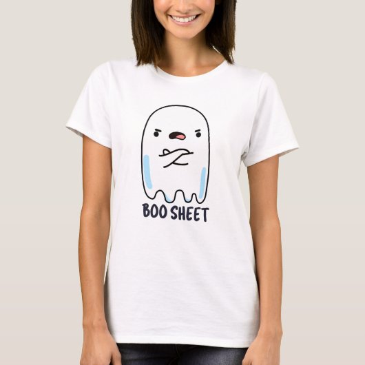 Boo Sheet Funny Halloween Ghost Pun T-shirt (Voorkant)
