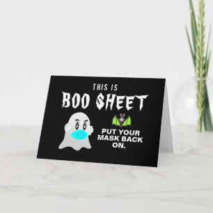 Boo Sheet Funny Halloween Quote 2021 Personalized Kaart