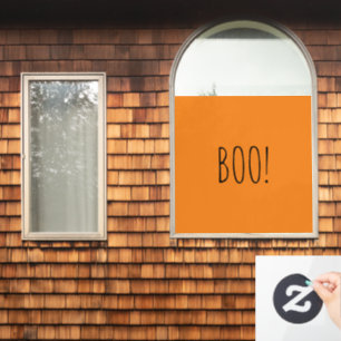 Boo sinaasappel zwart spooky typografie grappig Ha Raamsticker
