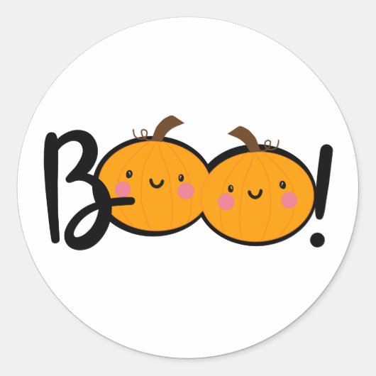 Boo Smiling Pompoen Halloween Stickers (Voorkant)