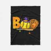 Boo Softball Player Catcher Tcher Funny Halloween Fleece Deken (Voorkant)