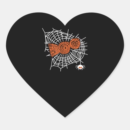 Boo Spider Web Funny Cute Spider Web Graphic Hart Sticker (Voorkant)
