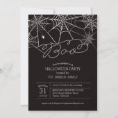 Boo Spider Web Halloween Party Invitation (Devant)