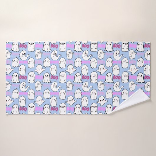 Boo, spookachtige feel.b L Blue BG Badhanddoek (Badhanddoek)
