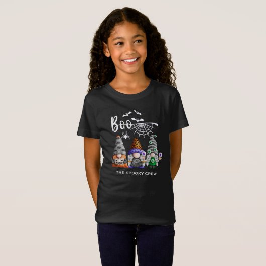 Boo Spooky Crew Halloween Gnomes T-shirt (Voorkant volledig)