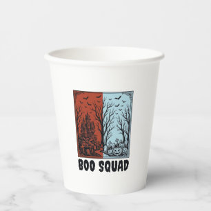 Boo Squad Vintage Halloween Pompoen Shirt Ontwerp_ Papieren Bekers