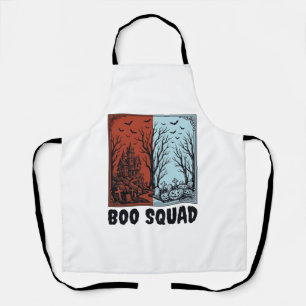 Boo Squad Vintage Halloween Pompoen Shirt Ontwerp_ Schort