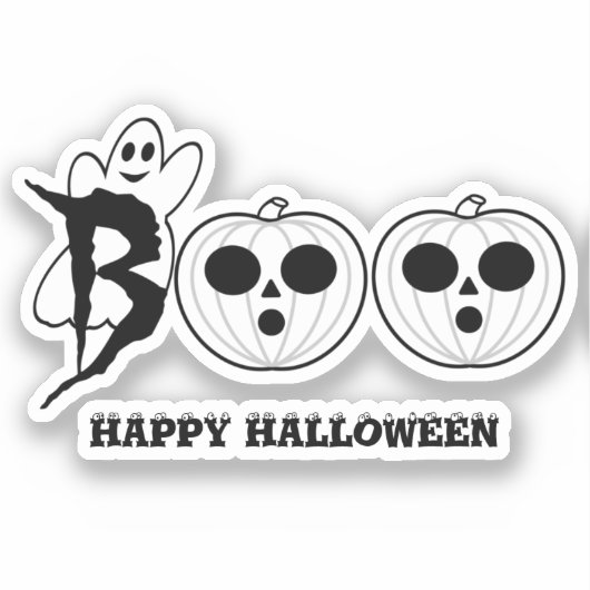 BOO ! Sticker en vinyle coupé sur mesure pour Hall (Recto)