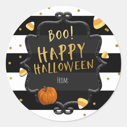 Boo ! Stickers de fête d'Halloween Candy Corn (Devant)