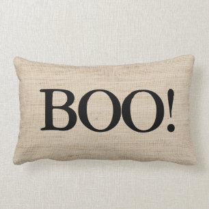 BOO sur Burlap Halloween Coussin