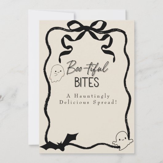 "Boo-tiful Bites" Teken van de eettafel Kaart (Achterkant)