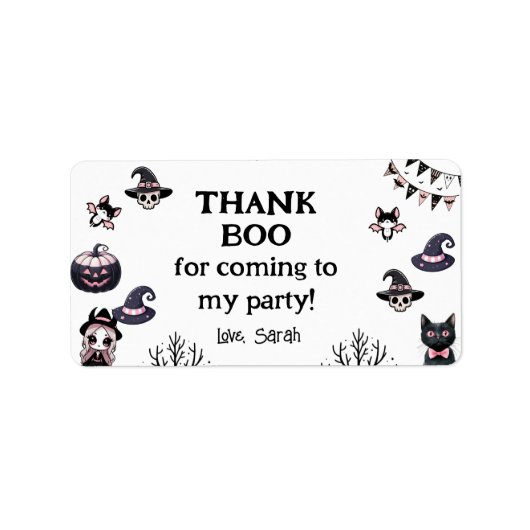 Boo-tiful Costume Party Halloween Invite Etiket (Voorkant)