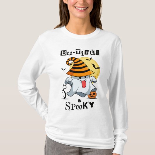 Boo-tiful en Spooky T-shirt (Voorkant)