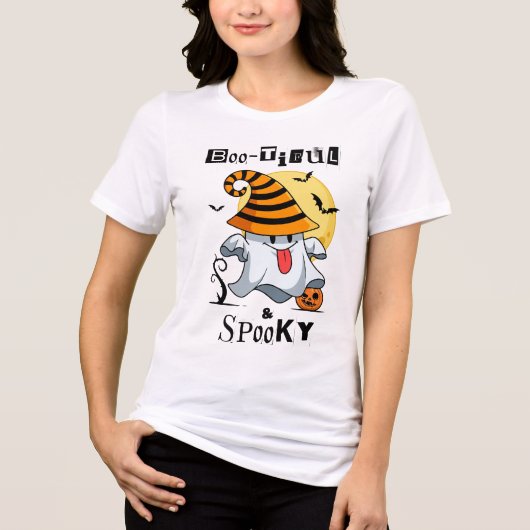Boo-tiful en Spooky Tri-Blend Shirt (Voorkant)