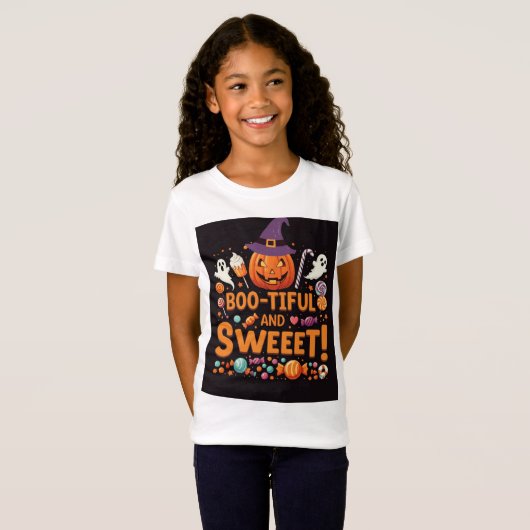 Boo Tiful Family Matching Halloween Meisjes T-shir T-shirt (Voorkant volledig)