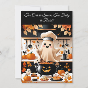 Boo-tiful Feast – Kawaii Geesten Kookuitnodiging Kaart