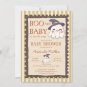 Boo-tiful ghost retro stamp Halloween baby shower Kaart (Voorkant)