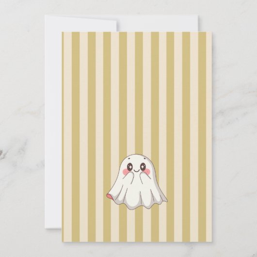 Boo-tiful ghost retro stamp Halloween baby shower Kaart (Achterkant)