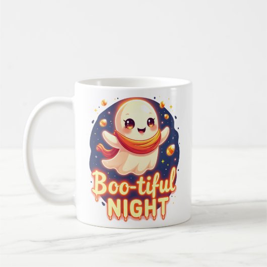Boo-tiful Night Cute Halloween Ghost Mug (Gauche)