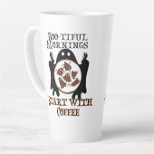 Boo-tiful ochtenden Begin met Coffee.w Latte Mok (Linkerhoek)