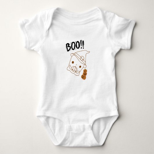 Boo-tiful Pumpkin Baby Bodysuit – Schattige Ghost  (Voorkant)
