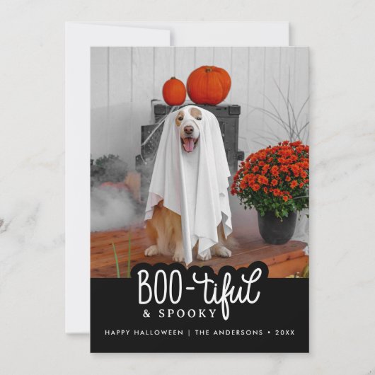 Boo-tiful & Spooky Happy Halloween Foto Kaart (Voorkant)