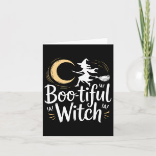 Boo-tiful Witch Silhouette Halloween Witch Moon Kaart