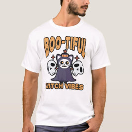 Boo-tiful Witch Vibes – Cute Spooky Cat Halloween T-shirt