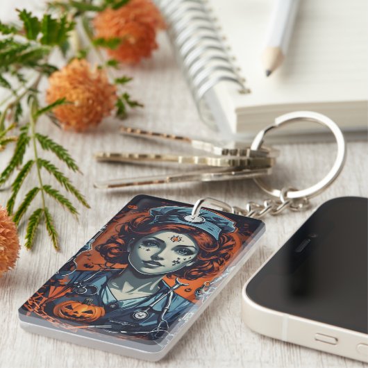 Boo-tiful zorg injecteren, griezelige Halloween ve Sleutelhanger (Voorkant Rechts)