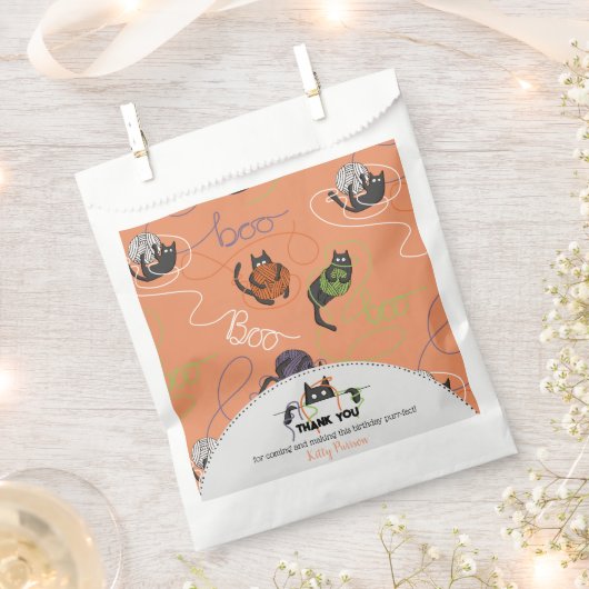 Boo-tifully Tangled Black Cats and Yarn Halloween Bedankzakje (Geknipt)