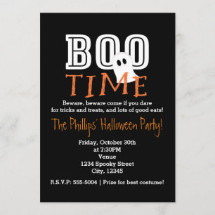 BOO TIJD Halloween verkleedfeest uitnodiging