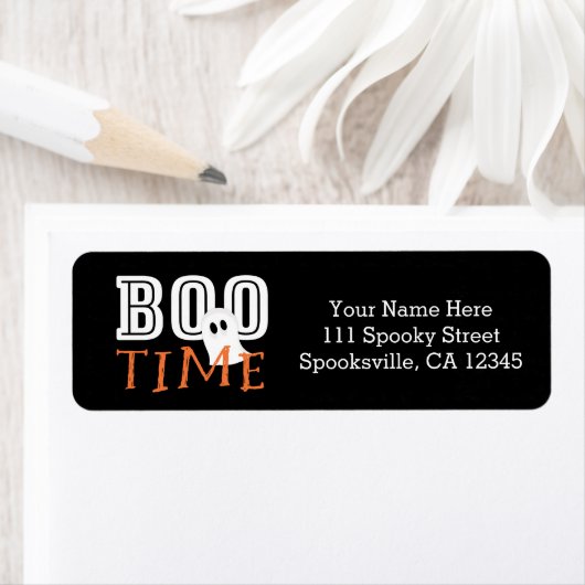 BOO TIME Ghost Halloween Adresetiketten Etiket (Insitu)