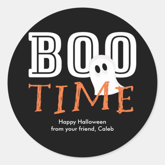 BOO TIME Halloween Ghost Cute Party Favor Sticker (Voorkant)