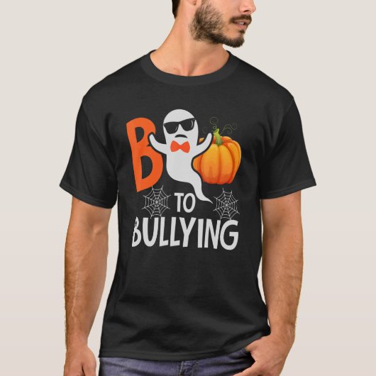 Boo to Bullying Ghost Pumpkin Oranje Anti Bully Ve T-shirt (Voorkant)