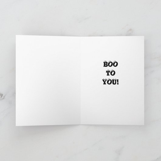 "BOO TO YOU" **FILLE** HEUREUSE CARTE HALLOWEEN (Intérieur)