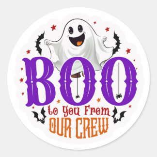 Boo to You van onze Crew' Halloween ronde Stickers