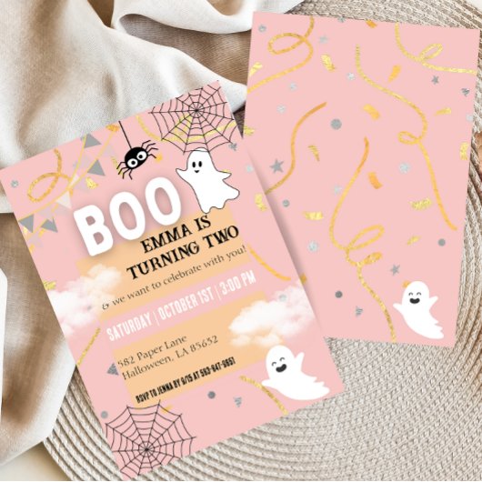Boo Turning Twee Uitnodiging voor Verjaardagsfeest
