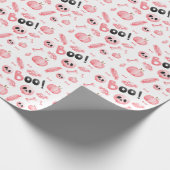 Boo Twee Roze Meisje Halloween Verjaardag Cadeaupapier (Hoek)