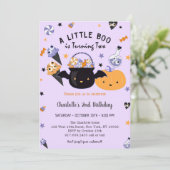 Boo Tweede verjaardag Een klein boe wordt twee Kaart (Staand voorkant)