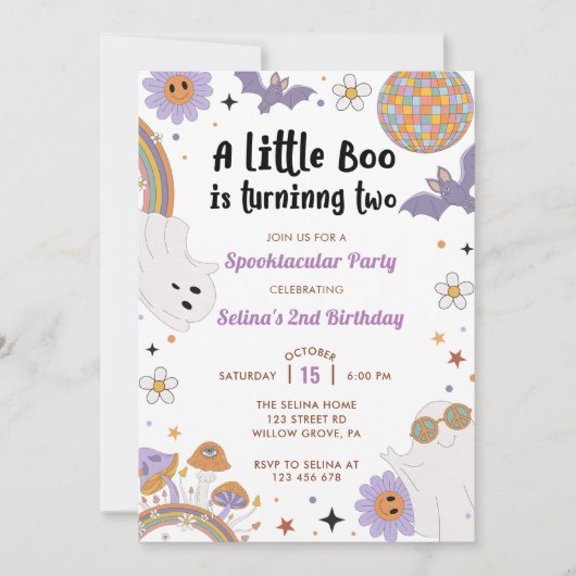 Boo Tweede Verjaardag Onze Kleine Boo wordt Twee Kaart (Voorkant)