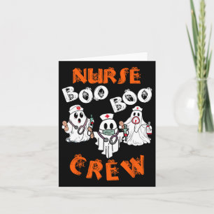Boo verpleegster scrub grappige geest halloween ko kaart