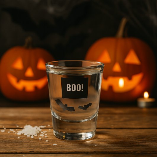 BOO ! Verre de tir d'Halloween | Éffrayante Black